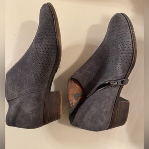 Grey Zip Side Heel Booties